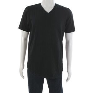 Goodlife Mens Basic V-Neck Black 100% Cotton Short Sleeve T-Shirt Size M